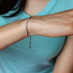 Bracelet tennis en zircon, argent sterling fin et délicat, argent 925, bracelet en zircon, cadeau d'anniversaire pour elle - Product Image 4