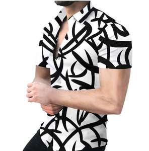 Chemise hawaïenne pour homme grande taille, impression par sublimation personnalisée |   Vêtements décontractés légers pour l'été - Product Image 5