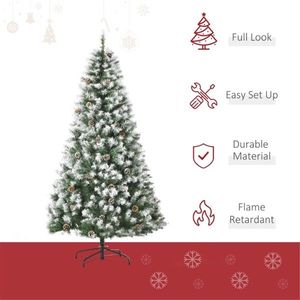 Albero di Natale Artificiale di Lusso in Pino Pre-Illuminato di Alta Qualità, 1,8 m, con Supporto Pieghevole in PET PVC e Decorazioni per Uso Esterno - Product Image 6