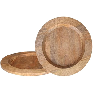 Minimalist Design Wood Charger Plate Dish Wedding <b>Dinner</b> <b>Table</b> Traditional Design Wood Charger Plates - Product Image 3