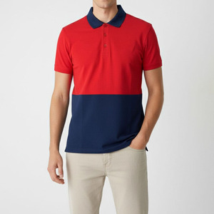 Chemise polo pour homme légère et respirante, couleur unie, coton, élégante, bicolore, manches courtes, mode été, services OEM - Product Image 1