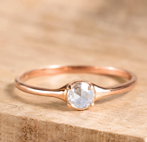 IGI Certified 10K 14K 18K Solid Gold Minimalist Round Cut Lab Diamond Moissanite Promise <b>Ring</b> <b>Proposal</b> <b>Ring</b> Handmade Jewelry - Product Image 4