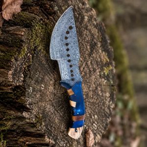 Cuchillos de Caza Hechos a Mano de Primera Calidad con Hoja Fija Afilada, Mango Ergonómico de Madera y Funda Protectora de Cuero para Acampar al Aire Libre - Product Image 5