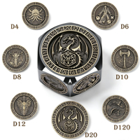 Dés à 8 faces rotatifs, dés multifonctions en alliage de zinc, ensemble de dés DND, accessoires de jeu de rôle de table originaux et uniques