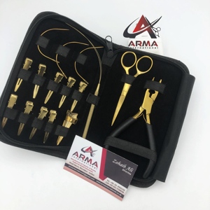 High Quality Professional Hair <b>Extension</b> Pliers Kit Plasma Gold Black Coating <b>Micro</b> Link Surgical Grade Stainless Steel for - Product Image 1