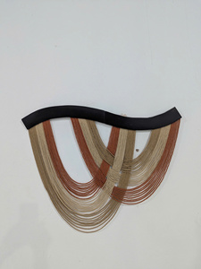 Décoration murale en macramé bohème, design géométrique abstrait, décoration de salon, œuvre d'art unique - Product Image 4
