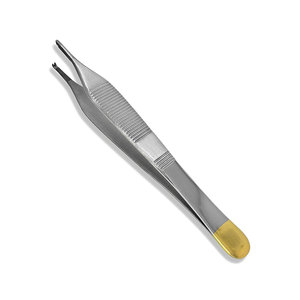 Pinzas Adson Rectas Manuales de Carburo de Tungsteno para Tejidos, 4.75 Pulgadas, Punta Fina, 1x2 Dientes, Calidad Quirúrgica Premium para Cirugía Plástica - Product Image 1