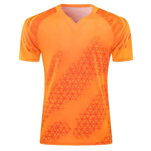 T-shirt de tennis bleu à manches courtes pour homme, col mandarin, anti-humidité, grande taille, coupe athlétique, vêtement de sport printemps, OEM - Product Image 4