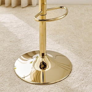 High Back <b>Adjustable</b> PU Leather <b>Bar</b> Chair Brown White Color Counter Height <b>Stool</b> Metal Base Contemporary Design Commercial Use - Product Image 3