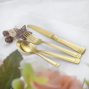 Handmade Standard Quality Custom Finished Cutlery With Warm Toned <b>Tabletop</b> Kitchen Metal Cutlery Set - Product Image 5