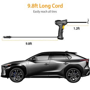 Pompa d'Aria Elettrica Portatile DC 12V con Luce LED, Gonfiatore Digitale per Pneumatici Auto 150PSI, Compressore d'Aria per Auto - Product Image 5