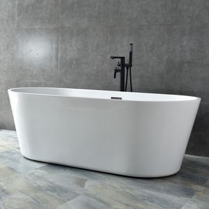 Vasca da Bagno Ovale in Acrilico Bianco 150*80*58cm Senza Base, Modello 822 - Product Image 2