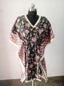Nuevo Diseño 2026, Vestido Kaftan Corto Popular, Fabricante de Ropa para Mujer, Vestido de Diseñador, Kimono Indio de Algodón, Kaftan Largo y Corto - Product Image 4