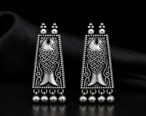 Boucles d'oreilles clous en argent antique style bohème ethnique, serti clos, très demandées, cadeau d'anniversaire pour femme, vente en gros ARTS JEWELS OZ-34 - Product Image 5
