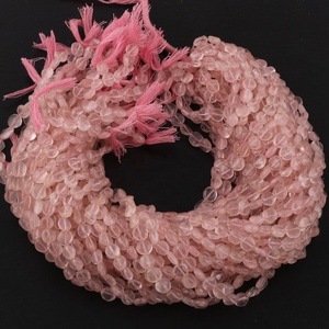 Cuentas de Cuarzo Rosa Natural en Forma de Moneda, Lisas, para la Fabricación de Joyas, Collares y Pulseras, Venta al Por Mayor - Product Image 6