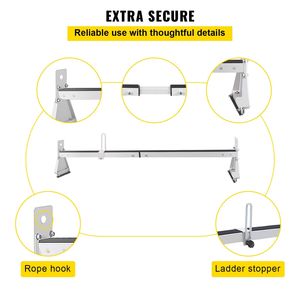 Portapacchi Regolabile in Acciaio con 2 Barre, Capacità 150 kg, 132-162 cm, per Furgoni, con Fermo Scala - Product Image 5