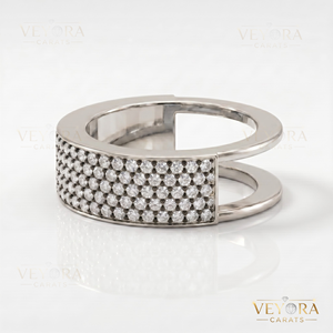 Anillo Oura con Pavé de Moissanita de Varias Hileras, Fabricado en Plata de Ley 925 Sólida, Joyería de Lujo Brillante para un Toque Refinado Diario - Product Image 3
