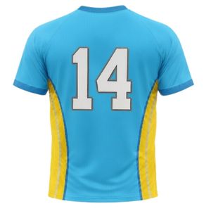Unisex Sky Blue Yellow Sublimation Netball Jersey <b>Polyester</b> Athletic Sports <b>Shirt</b> Side Panel Piping Training Match Wear - Product Image 2