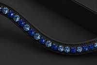 Fronture de luxe en cuir premium avec cristaux en U pour cheval, accessoire de bridon orné de diamants, équipement de spectacle personnalisable, haute qualité, couleur sur mesure
