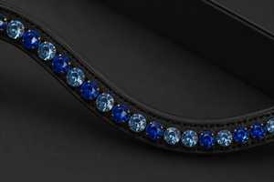 Diadema de cristal de lujo en forma de U para caballo, accesorio de cuero premium con diamantes para brida, equipo de exhibición personalizable de alta calidad, color personalizado - Product Image 2