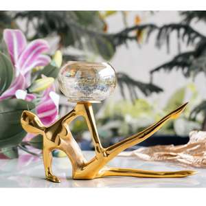 Escultura de aluminio, portavelas de mesa para decoración del hogar, decoración navideña, portavelas para bodas - Product Image 1