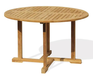 Modern <b>Round</b> Wood Dining <b>Table</b> Set with Stackable Chairs for Park Outdoor Use - Product Image 2