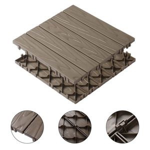 27-Pack Plastic <b>Interlocking</b> Deck <b>Tiles</b> 11.8"x11.8" Waterproof Flooring for Indoor Outdoor Patio 27 Pack 11.8"x11.8" Decking - Product Image 4