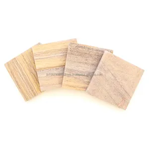 Ensemble de sous-verres en marbre naturel élégant, tampons et tapis de boisson carrés, accessoires de table écologiques pour les mariages, les fêtes et les hôtels - Product Image 2