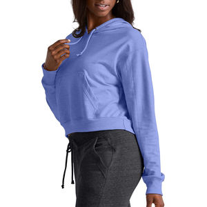 Sudadera con capucha corta de felpa francesa informal con logo personalizado 2026 para mujer, venta al por mayor, oversize, hombros caídos, estilo vintage - Product Image 3