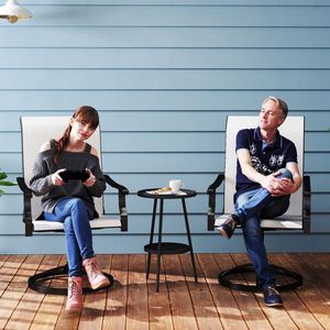 2 pezzi sedie girevoli Set Patio panca giardino esterno vecchio SKU 17761954 - Product Image 6