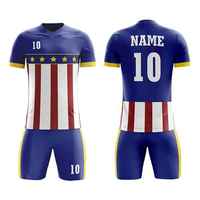 Ensemble d'uniformes de football personnalisés imprimés par sublimation, respirants, écologiques, col rond, manches courtes, séchage rapide, 100% polyester, adulte