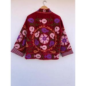 Handmade Suzani Velvet Embroidered Cotton Boho Overcoat <b>Duster</b> Bohemian Artisan Winter Eco-Friendly Jacket - Product Image 5