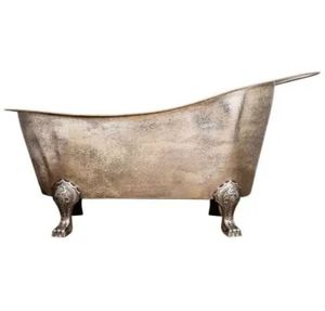 Bañera Ovalada de Lujo Independiente con Patas de Cobre, Bañera de Metal Martillado Portátil para Uso en el Hogar y Hoteles - Artesanía India - Product Image 5