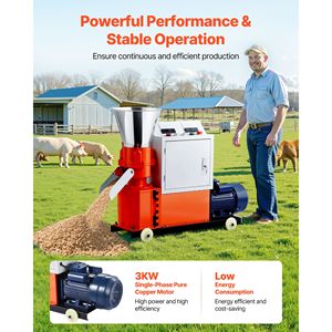 Machine à granulés d'aliments pour animaux de 8 mm, 3 kW, 240 V avec boîte de vitesses pour la fabrication d'aliments pour bétail - Product Image 2