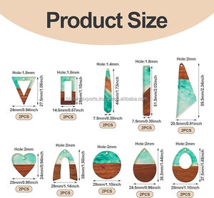 ต่างหูเรซิ่นพื้นผิวไม้ต่างหูสำหรับสวมใส่ในชีวิตประจำวันและงานปาร์ตี้ - Product Image 4