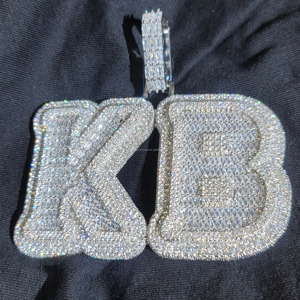 Factory Customized Gold Plated Moissanite Pendant Men's Iced VVS Cubian <b>Chain</b> 3D Custom <b>Name</b> Hip Hop Luxury Jewelry - Product Image 5