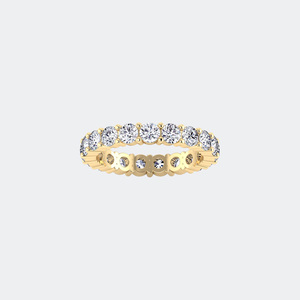 3.05CTW 14k <b>Gold</b> Lab Grown Round Brilliant Cut Prong <b>Set</b> for Certified Women's Eternity <b>Ring</b> - Product Image 1