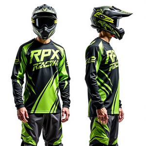 Maillot de moto à manches longues pour homme RPX, sublimé, séchage rapide, chemise de course noire et rouge à motifs, vêtements de sport de motocross - Product Image 5