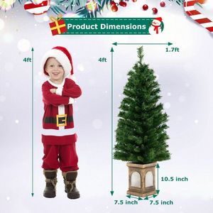 4 Feet Pre-Lit Potted Christmas <b>Tree</b> with Elegant <b>Lighting</b> - Product Image 2