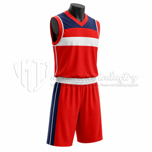 Fabricante de Uniformes de Baloncesto Rojos Personalizados, Conjunto de Camiseta de Baloncesto Sublimada, Ropa Deportiva Profesional para Equipos, OEM ODM, 100% Poliéster - Product Image 3