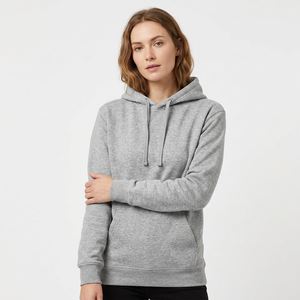 Sudadera con Capucha Gris para Hombre, Corte Regular, Algodón French Terry, Informal, con Bolsillo, Otoño, Tejido de Punto, Color Sólido - Product Image 6