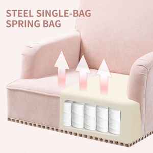 Poltrona Club Moderna Retrò in Tessuto con Gambe in Legno e Finitura con Borchie, Comoda Poltrona Imbottita per Soggiorno - Product Image 1