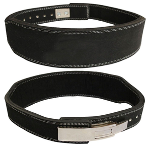 Cinturón de Levantamiento de Pesas para Gimnasio, de Cuero Genuino Resistente, Sistema de Palanca de Acero Ajustable, Ajuste Cómodo - Product Image 3