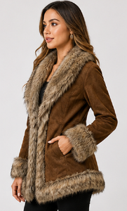 Women's Genuine <b>Leather</b> Fur Coat Winter Luxury Stylish Outerwear Windproof Raw ODM Wholesale - Product Image 2