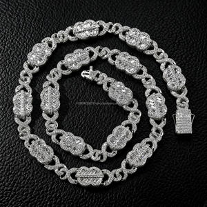 Collier et bracelet en argent plaqué avec signe dollar en moissanite, chaîne cubaine hip-hop, bijoux, cadeau d'anniversaire pour mariage, fête ou occasion spéciale - Product Image 5