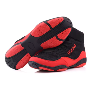 Chaussures de lutte pour hommes, style boxer, montantes, à lacets, avec empeigne en mesh et semelle extérieure en caoutchouc, pour l'entraînement au combat et la pratique en salle de sport et au ring - Product Image 2