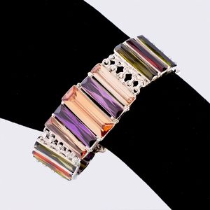 Nueva Pulsera de Cadena de Plata de Ley 925 con Gemas de Cuarzo Multicolor Geométricas para Mujer, Joyería Fina Clásica para Uso Diario - Product Image 3