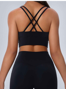 Womens Adults <b>Size</b> Sports Bra With Back Straps Removable Cups Shockproof Crop <b>Top</b> For Yoga & Running Fitness Bra - Product Image 2
