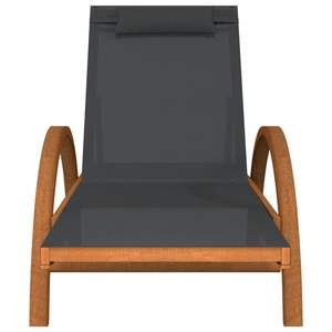 Tumbona de álamo de madera maciza con almohada de textileno gris Muebles de relajación al aire libre Premium - Product Image 3