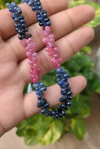 AAA+ Multi Sapphire Faceted Teardrop Beads <b>Rainbow</b> Color, 16 Inch jewelry making wholesale bulk factory supply price - Product Image 3